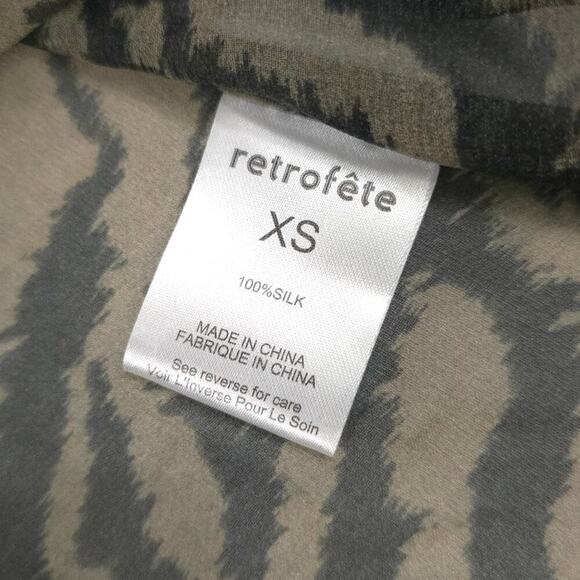 Retrofete Joanna Sheer 100% Silk Shirt Chiffon Tiger Stripe Print - Picture 9 of 12